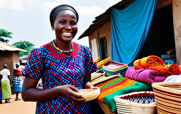 **Image Prompt:** A vibrant marketplace scene in Bujumbura, Burundi, filled with colorful textiles and local crafts. A woman in a modest, patterned dress smiles while bartering for a hand-woven basket. Other market vendors are visible in the background, showcasing their goods. *Safe for work, appropriate content, fully clothed, professional photography, perfect anatomy, natural proportions, family-friendly.*