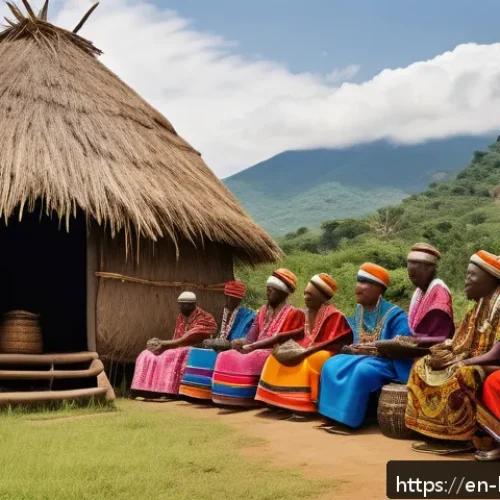 부룬디의 역사적 사건 - A vibrant scene depicting a traditional Burundian royal court from the pre-colonial era, featuring t...